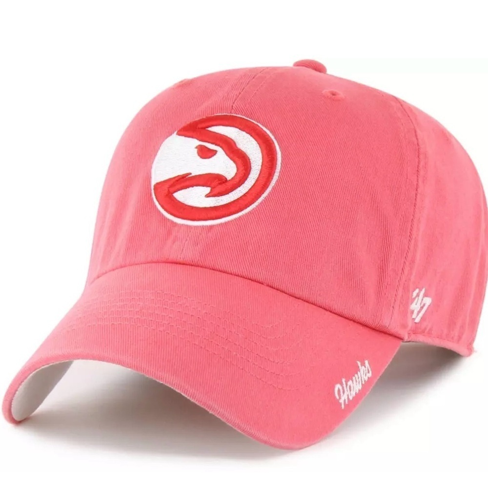 47 Brand Atlanta Hawks Clean Up Adjustable Hat Pink